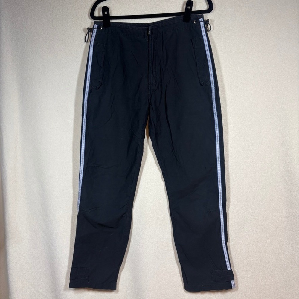 Vintage Y2K B.U.M. Equipment Pant Men M Black Relaxed Side Stripe Skater Utility
